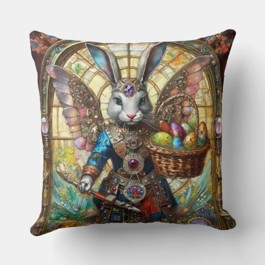 スティームパンクイースターバニー戦士エンジェル クッション (裏面)