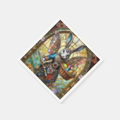 スティームパンクイースターバニー戦士エンジェル スタンダードカクテルナプキン (角)