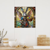 スティームパンクイースターバニー戦士エンジェル ポスター (キッチン)