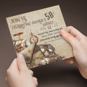 スティームパンクウィズビープマップゴーグルお祝い 招待状