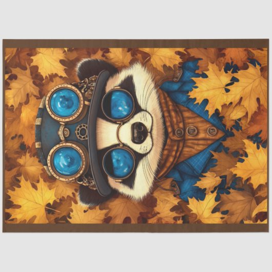 スティームパンクウィムシーキュートレークーン秋T2デコパージュ 薄葉紙 (正面)