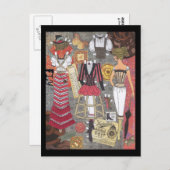 スティームパンクウィムシー紙ドール・アートバイアリナ・コロッリ ポストカード (正面/裏面)