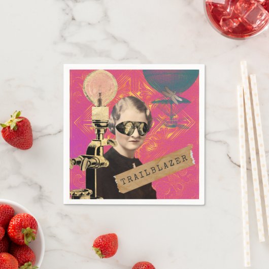 スティームパンクウィメントレーラーブラザーポップ・アートのアート スタンダードカクテルナプキン (インサイチュ)