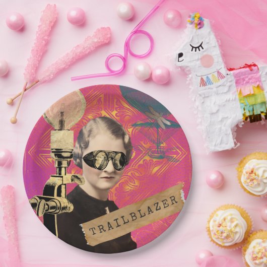 スティームパンクウィメントレーラーブラザーポップ・アートのアート ペーパープレート (パーティー)