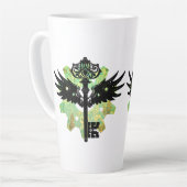 スティームパンクウィング鍵とコグホイール カフェラテマグ (左アングル)