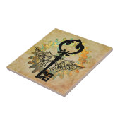 スティームパンクウィング鍵とコグホイール タイル (側面)