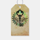 スティームパンクウィング鍵&コグホイールデザイン ギフトタグ (裏面)