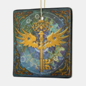 スティームパンクウィング鍵 セラミックオーナメント (左)