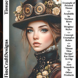 スティームパンクウーマン+花ポートレートCJ4デコページ 薄葉紙