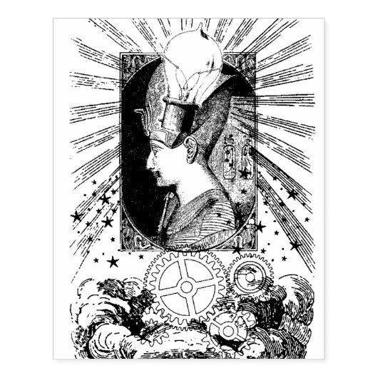 スティームパンクエジプトアートスタンプ王室の- Aアイディア ラバースタンプ (インプリント)