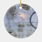 スティームパンクエッフェルタワークリスマスオーナメント セラミックオーナメント (裏面)