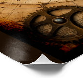 スティームパンクオルデワールドドの地図 ポスター (コーナー)