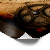 スティームパンクオルデワールドドの地図 ポスター (コーナー)