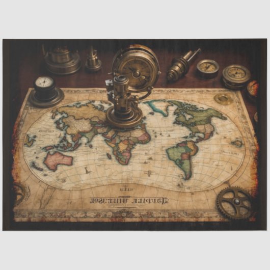 スティームパンクオルデワールドドの地図 薄葉紙 (正面)