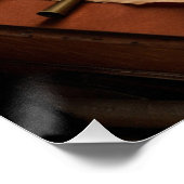 スティームパンクオルデワールドドマップと机 ポスター (コーナー)