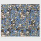 スティームパンクオンブルーデニムラッピング紙 ラッピングペーパー (フラット)