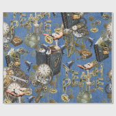 スティームパンクオンブルーデニム ラッピングペーパー (フラット)