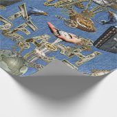 スティームパンクオンブルーデニム ラッピングペーパー (角)