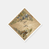 スティームパンクオン金ゴールドレザーナプキンス スタンダードカクテルナプキン (角)