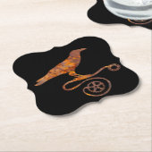 スティームパンクカラフルラスティスタンドクロウとギア ペーパーコースター (アングル)