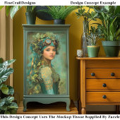 スティームパンクガールIvy Headdress DK4R Decopage 薄葉紙