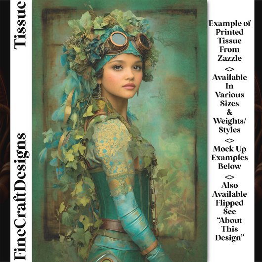 スティームパンクガールIvy Headdress DK4R Decopage 薄葉紙