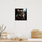 スティームパンクキャットインユニフォームレトロ ポスター (キッチン)