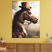 スティームパンクキュートウースラスティファンタジーヴィンテージ馬 キャンバスプリント (インサイチュ (リビング))