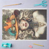 スティームパンクギアヘッドヴィンテージレディーデコップページ 薄葉紙 (クラフト)