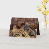 スティームパンクギア&ボー結婚ブルズ カード (黄色い花)