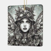 スティームパンククリスマスエンジェル セラミックオーナメント (左)