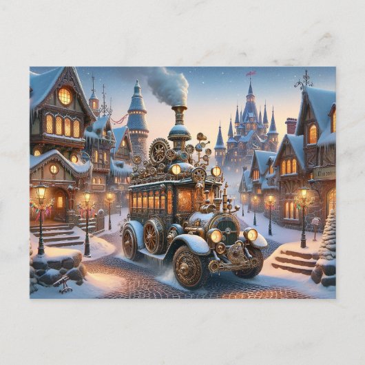 スティームパンククリスマスバスPosTcard ポストカード (正面)