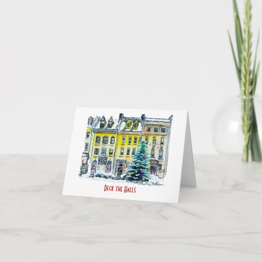 スティームパンククリスマスヴィンテージハンド図解入りの、写真付きの- シーズンカード (正面)