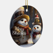 スティームパンククリスマス雪だるま セラミックオーナメント (右)