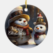 スティームパンククリスマス雪だるま セラミックオーナメント (裏面)