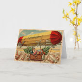 スティームパンククリスマスDirightable I カード (黄色い花)