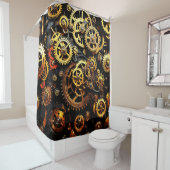 スティームパンククロックギア1004 シャワーカーテン (インサイチュ)