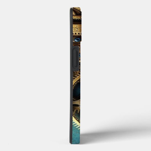 スティームパンククロック金ゴールドとティール(緑がかった色) Case-Mate iPhoneケース (裏面 / 右)