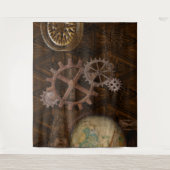 スティームパンクコーグス、ギア&スケルトン鍵 タペストリー (正面)