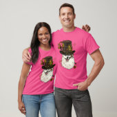 スティームパンクゴシックアメリカンEskimo犬の動物顔D Tシャツ (ユニセックス)