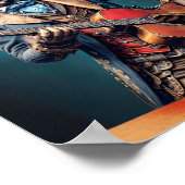 スティームパンクゴールデンリト遊リーバーのギター ポスター (角)