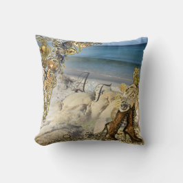 スティームパンクゴールデン赤面&パウダーブルー結婚ズギフト クッション