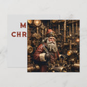 スティームパンクサンタクリスマスグリーティングカード (正面/裏面)