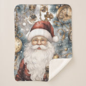 スティームパンクサンタクロース時計製造と雪の木 シェルパブランケット (正面)