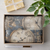 スティームパンクサンタクロース時計製造と雪の木 薄葉紙 (ギフト)