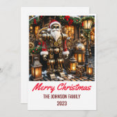 スティームパンクサンタクロース – メリークリスマス シーズンカード (正面/裏面)