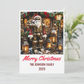 スティームパンクサンタクロース – メリークリスマス シーズンカード (スタンド正面)