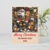 スティームパンクサンタクロース – メリークリスマス シーズンカード (スタンド正面)