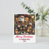 スティームパンクサンタクロース – メリークリスマス シーズンポストカード (スタンド正面)