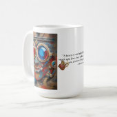 スティームパンクザティンマンポートレートwith引用文 コーヒーマグカップ (正面左)